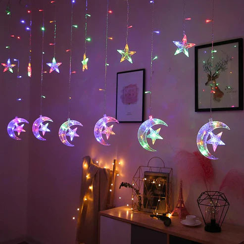 Light curtain, stars and crescent, Ramadan decorations